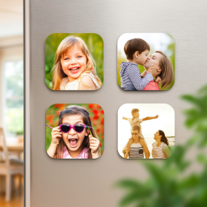 4x Íman frigorifico personalizado 5cmx5cm