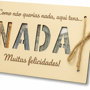 Cartão de felicitação de madeira - NADA