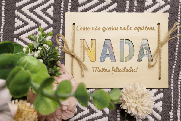 Cartão de felicitação de madeira - NADA - Image 2